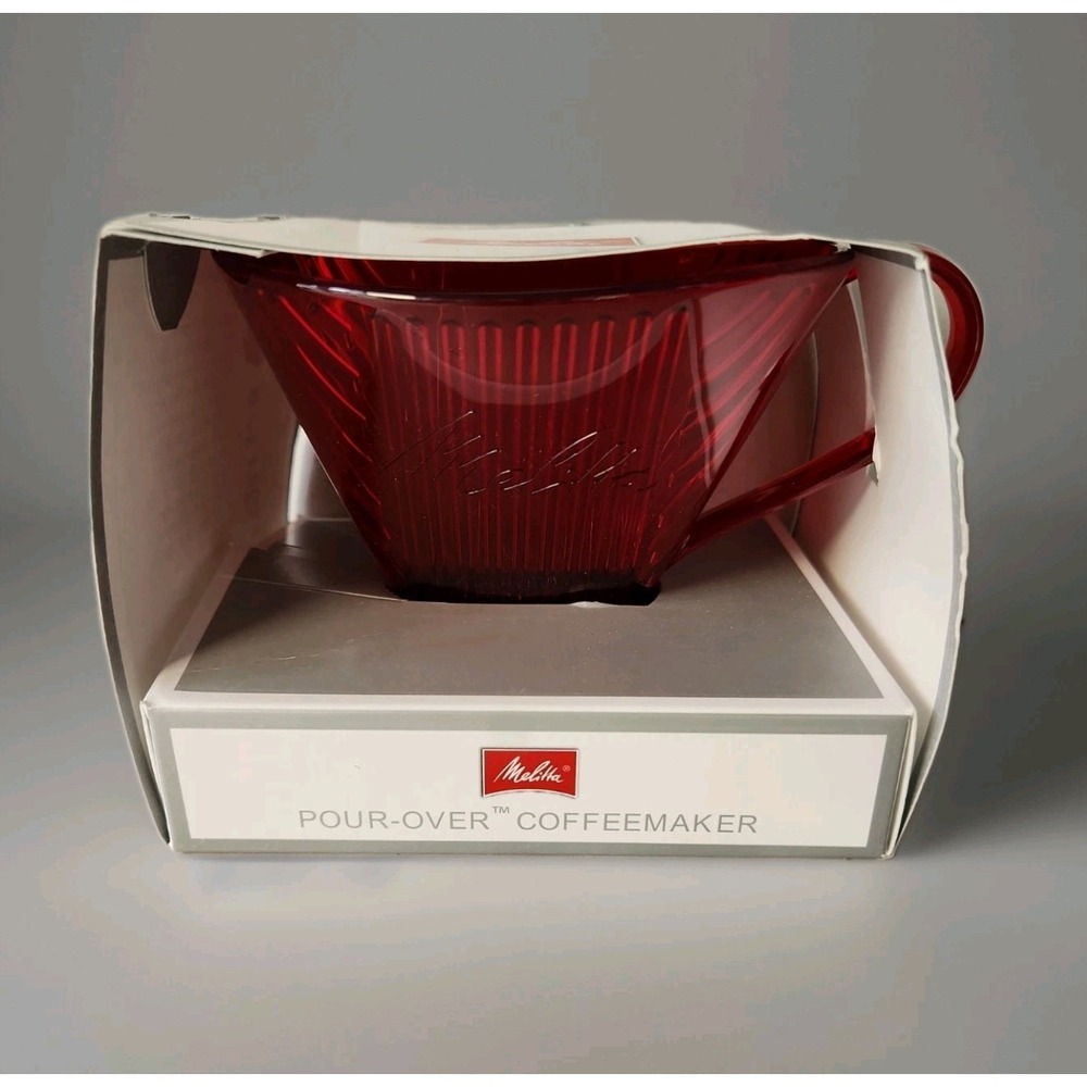 New Melitta 1-Cup Pour-Over Coffee‎ Maker with Filters Red Plastic NIB